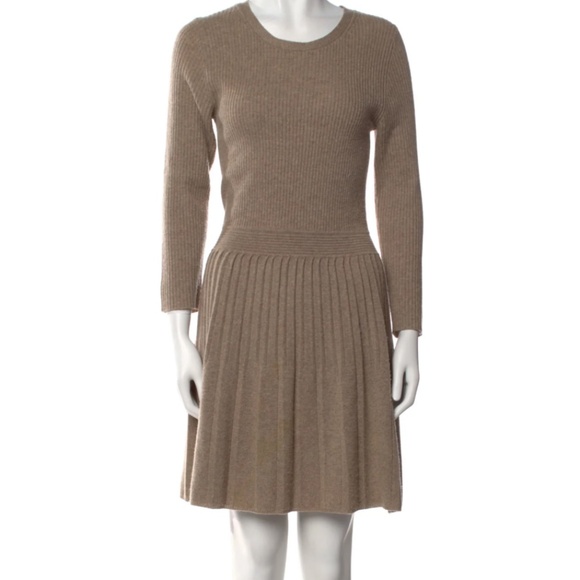 Joie Brown Ribbed Cashmere Midi Dress - Picture 3 of 10